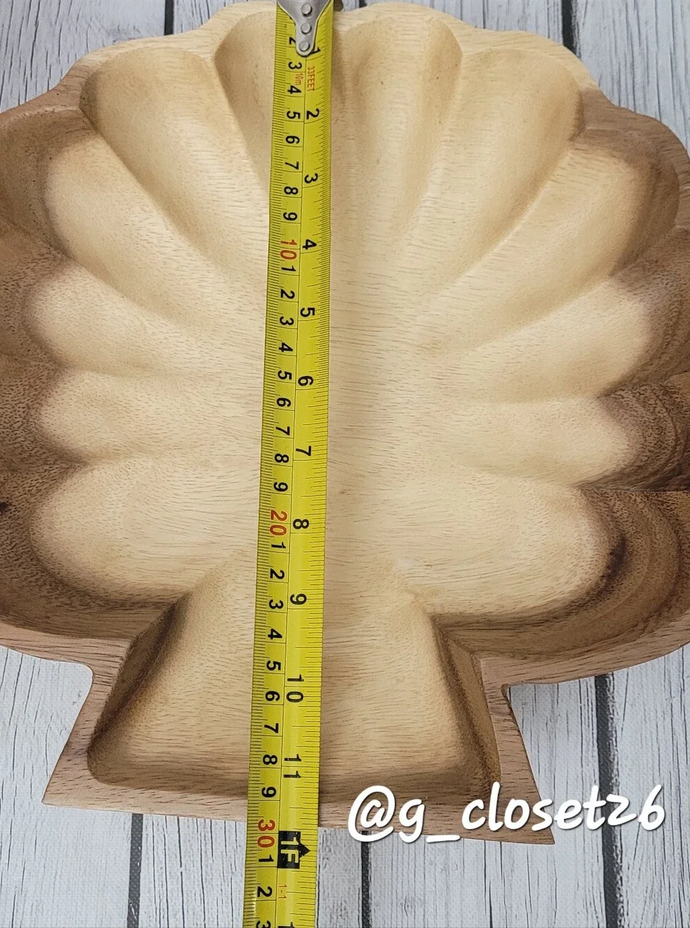 Natural Wood Shell Serving Bowl